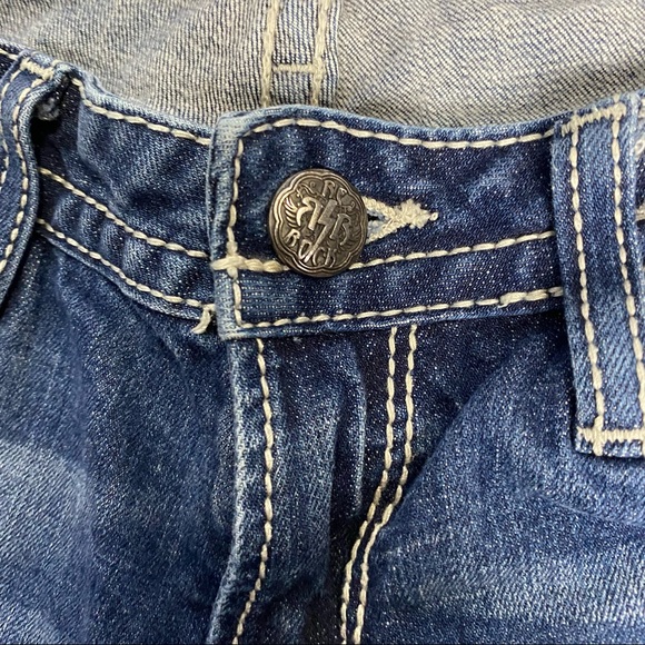 ReRock for Express Barely Boot Stretch Womens Blue Denim Jean Size 6 R - Picture 12 of 13